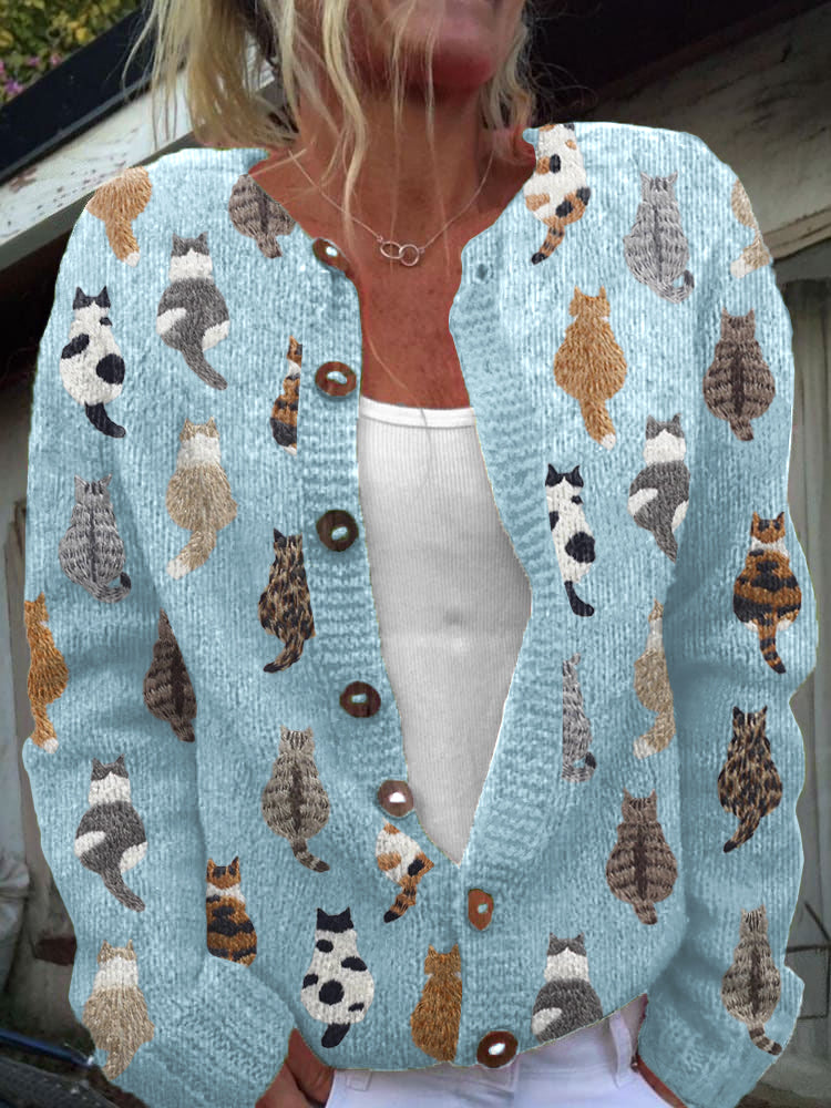 Elsie | The Cat Print Cardigan
