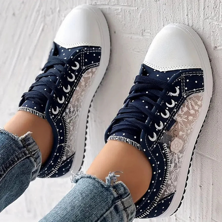 Sybil | Sybil™  Elegant Women's Sneakers with Floral Details