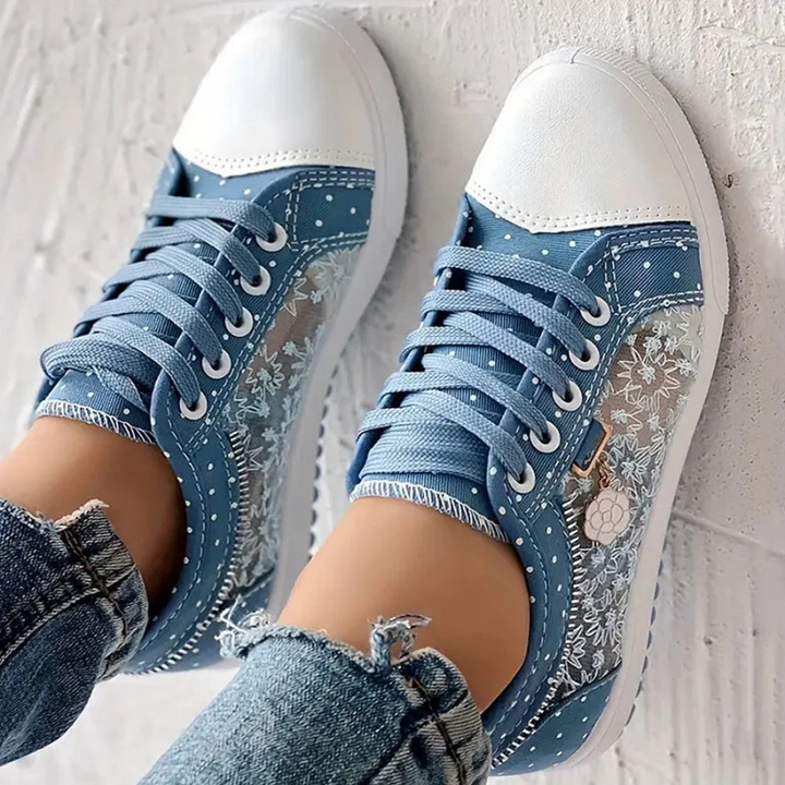 Sybil | Sybil™  Elegant Women's Sneakers with Floral Details