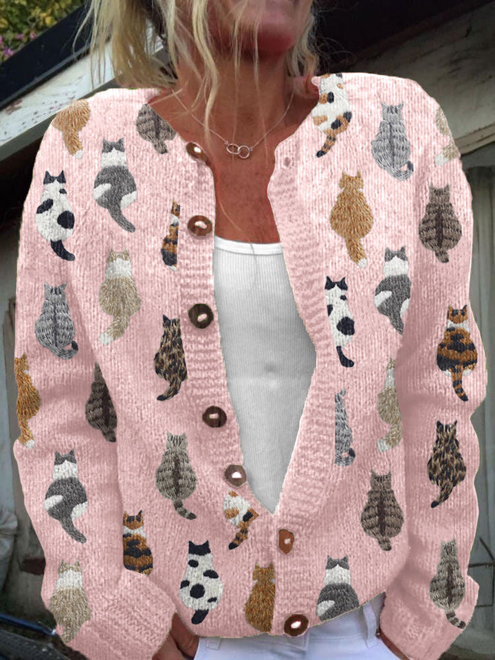 Elsie | The Cat Print Cardigan