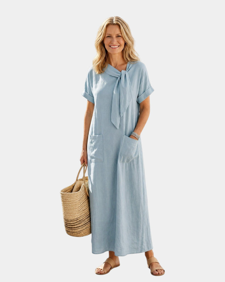 Mireya | Maxi dress with a tied neckline