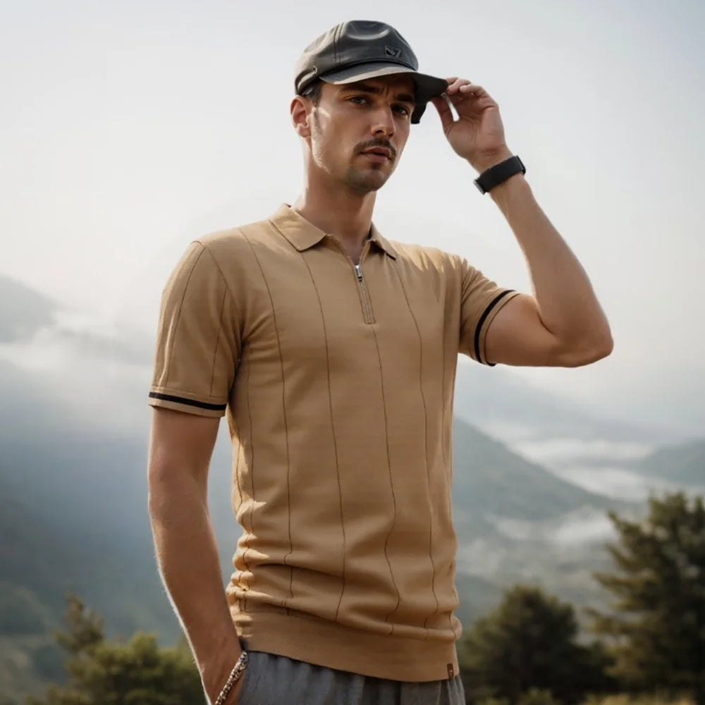 Novira London | Men’s Zip Polo Shirt