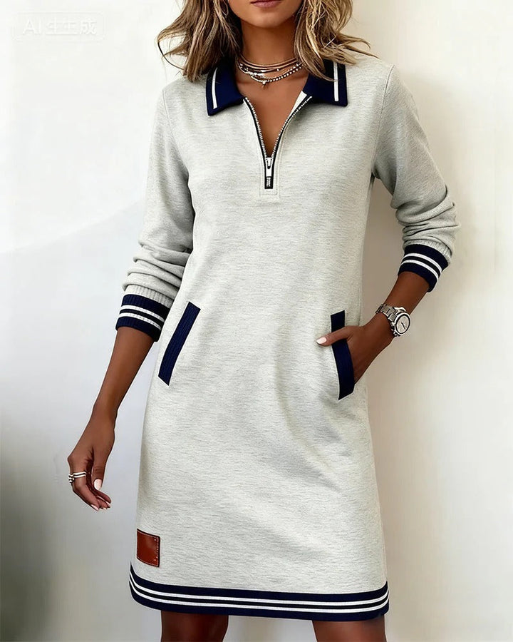 Calyra | Chic Long-Sleeve Cotton Dress