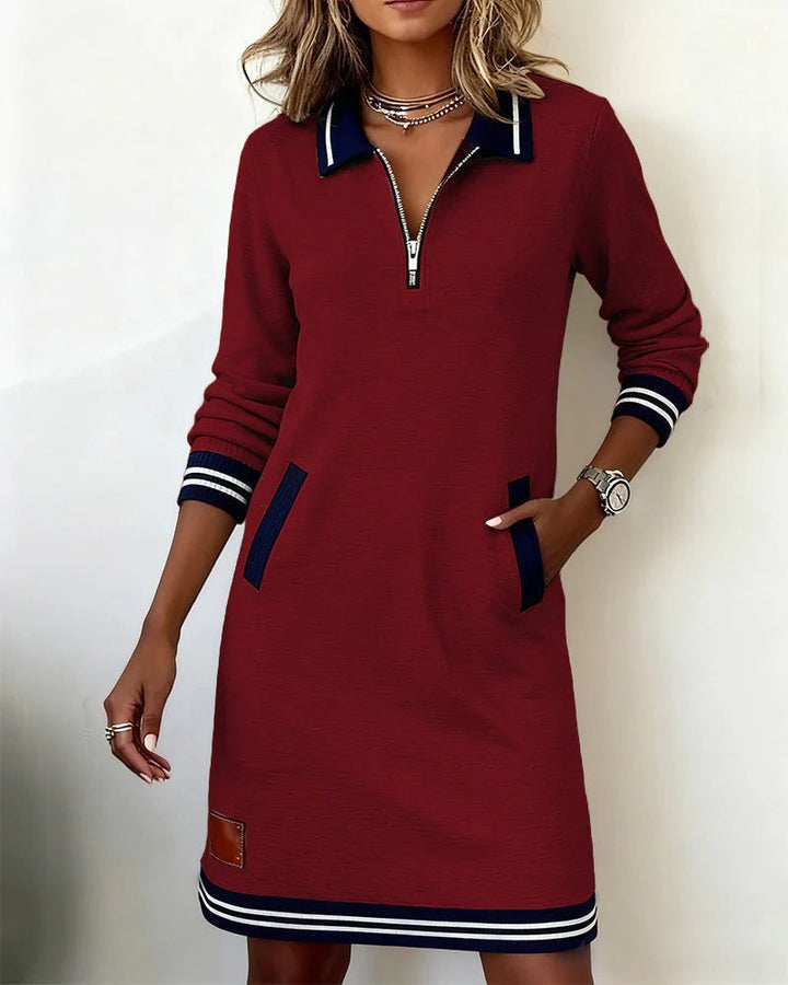 Calyra | Chic Long-Sleeve Cotton Dress
